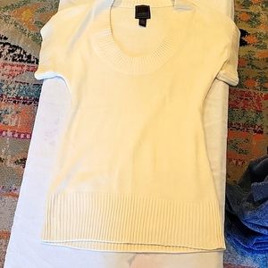 Cream short sleeve sweater tunic